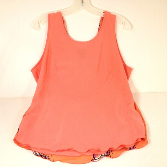 Mixit Woman's Blouse Top Sheer Peach Sleeveless Fancy Back Size M - Picture 4 of 11